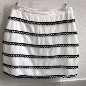 NBD black and white mini skirt